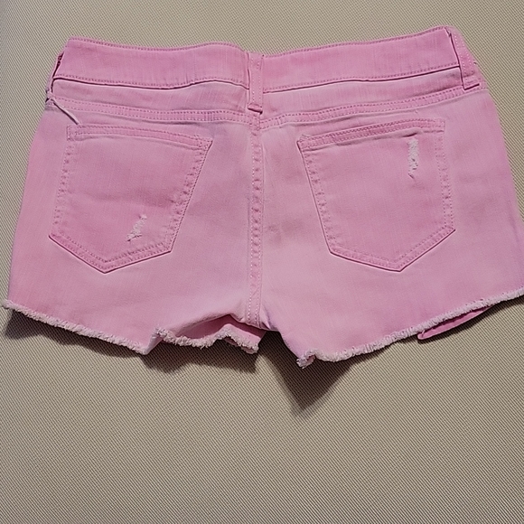 Decree Pink Ripped Jean Shorts w/ Gold buttons - Picture 3 of 3